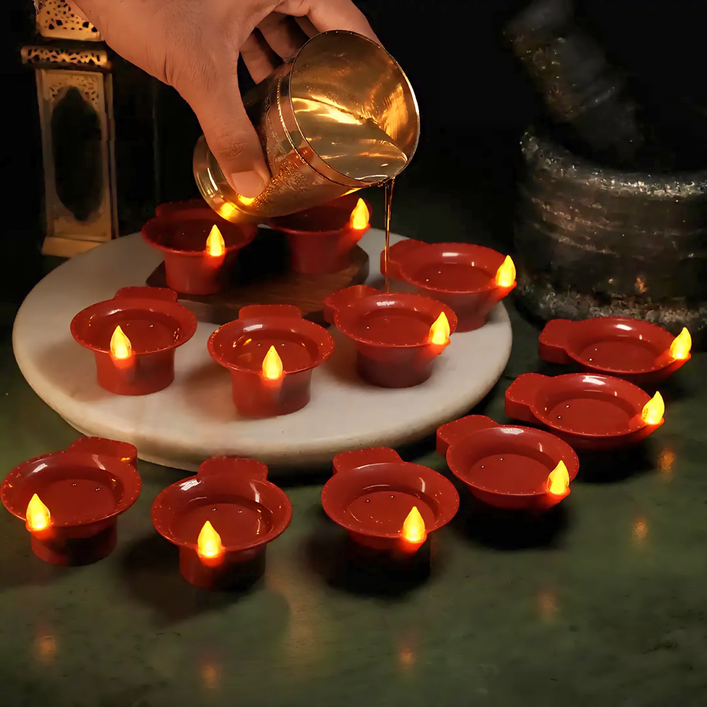 LED Light Water Sensor Diyas Plastic with, Ambient Lights, (Pack of 6/12/18/24)