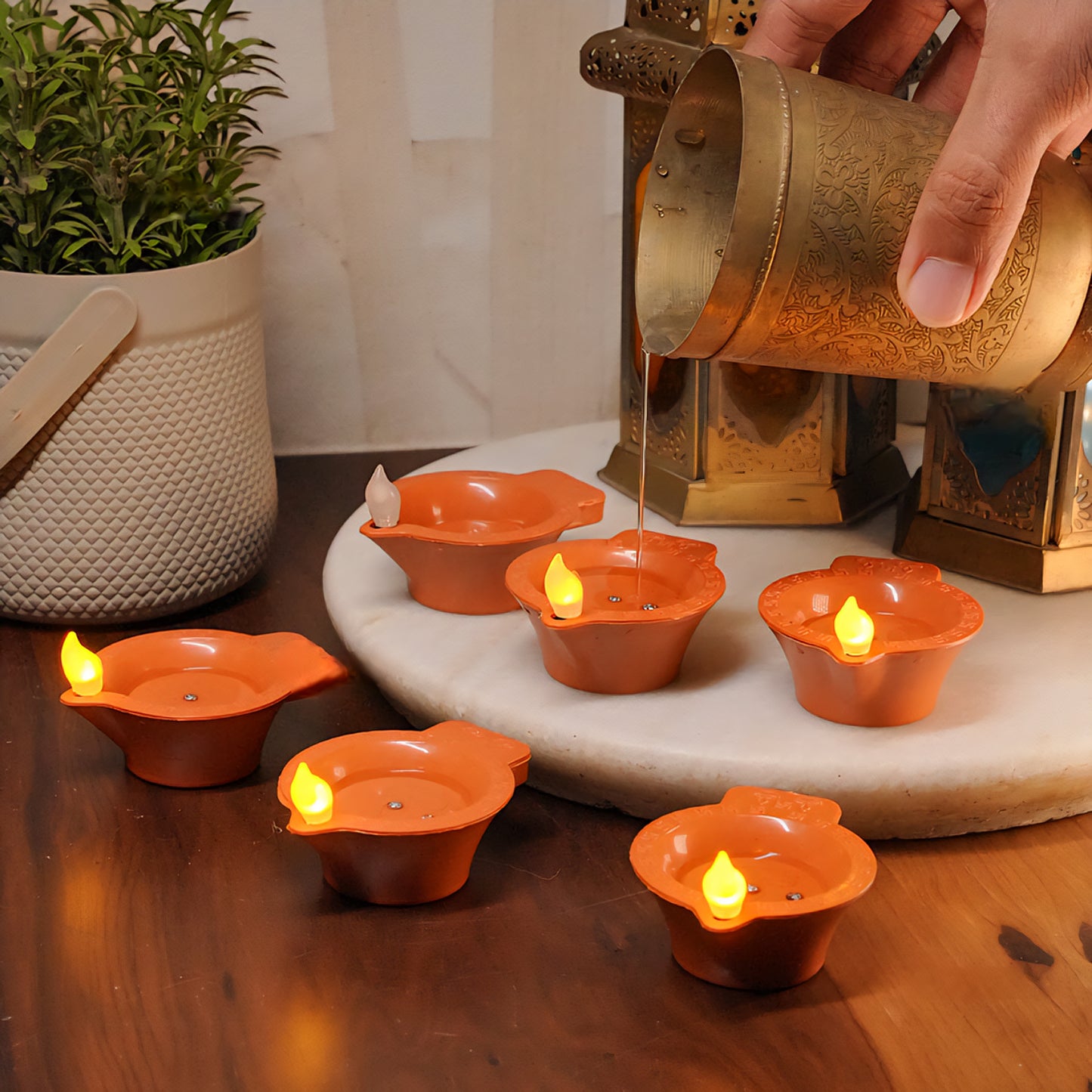 LED Light Water Sensor Diyas Plastic with, Ambient Lights, (Pack of 6/12/18/24)